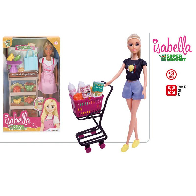 Isabella - Muñeca c/Accesorios Supermercado 30 cm