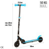 Patinete Scooter Plegable 2 ruedas Azul c/Luces