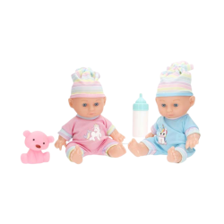 Colorbaby's - Pack 2 Bebes c/Accesorios 20 cm