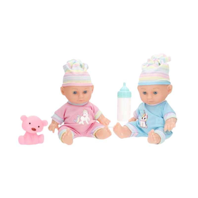 Colorbaby's - Pack 2 Bebes c/Accesorios 20 cm
