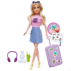 Isabella - Muñeca 30 cm c/Maleta de Viaje y Accesorios