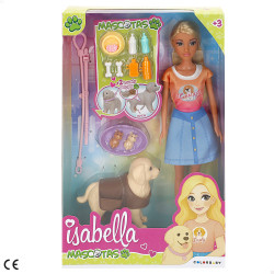 Isabella Mascotas - Muñeca 30 cm c/Perro y Accesorios