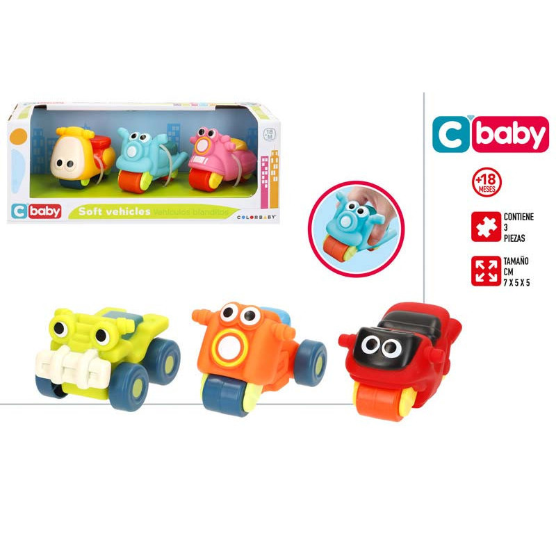 C'Baby - Pack 3 Vehículos Blanditos
