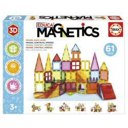 Educa Magnetics 61 Piezas de Bloques Magnéticos 3D
