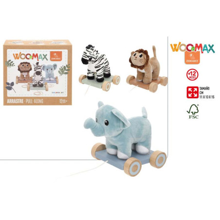 Woomax Zookabee - Arrastre Madera & Peluche Animal