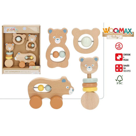 Woomax - Set Sonajeros de Madera