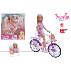 Isabella - Muñeca Articulada 30 cm Bicicleta