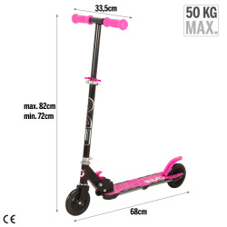 Patinete Scooter Plegable 2 ruedas Rosa c/Luces