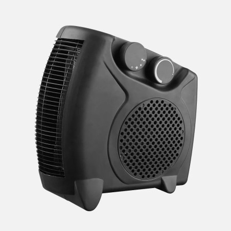 Termoventilador Elec.grato 2000w Negro Vertical/horizontal 2potencias 3funciones Termostato Reg. Asa 26x12x26cm