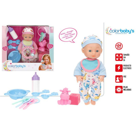 Colorbaby's - Bebe con Accesorios y Sonido 26 cm