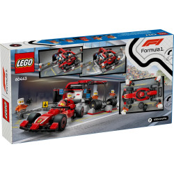 Lego City - Parada en Boxes de F1 y Equipo de Mecánicos con Coche Ferrari