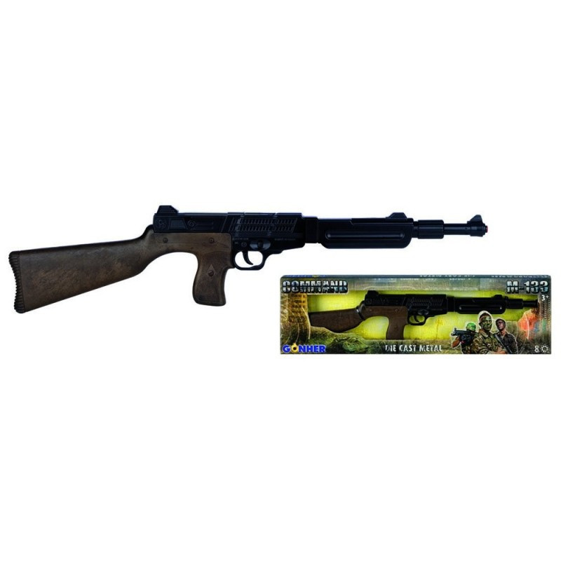 Gonher - Fusíl de asalto 8 tiros negro M-133 juguete 62cm