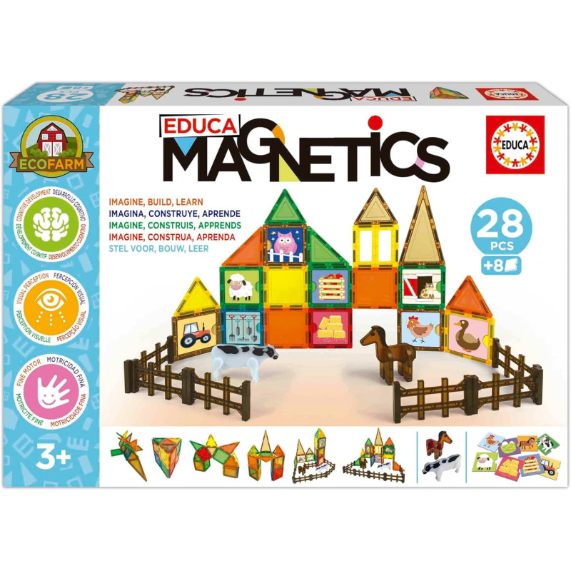 Educa Magnetics 28 Piezas de Bloques Magnéticos 3D