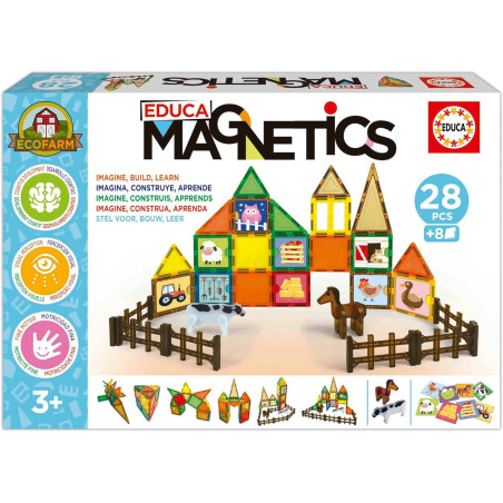 Educa Magnetics 28 Piezas de Bloques Magnéticos 3D