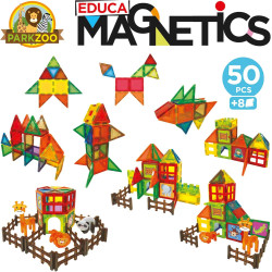 Educa Magnetics 50 Piezas de Bloques Magnéticos 3D