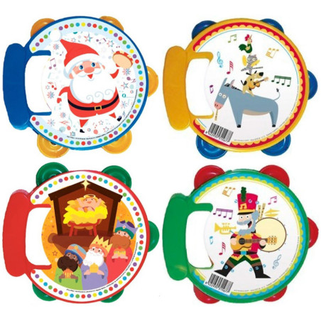 Pandereta de Navidad Mediana de 16.5 cm en modelos surtidos