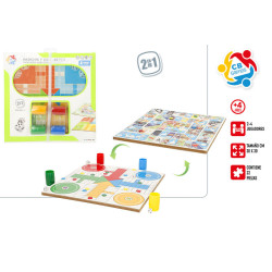 CB Games - Juego Parchis&Oca Tablero Madera