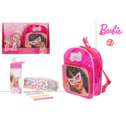 Barbie - Mochila Barbie Con Estuche, Botella Y Rotuladores De Colores Para Colorear