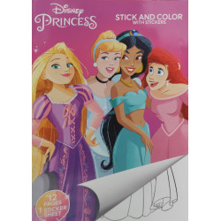 Libro de Colorear Princesas Disney con Pegatinas