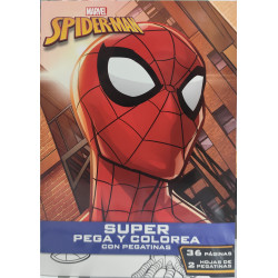 Libro Super Pega y Colorea Spiderman