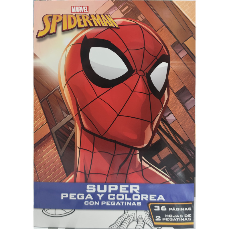 Libro Super Pega y Colorea Spiderman