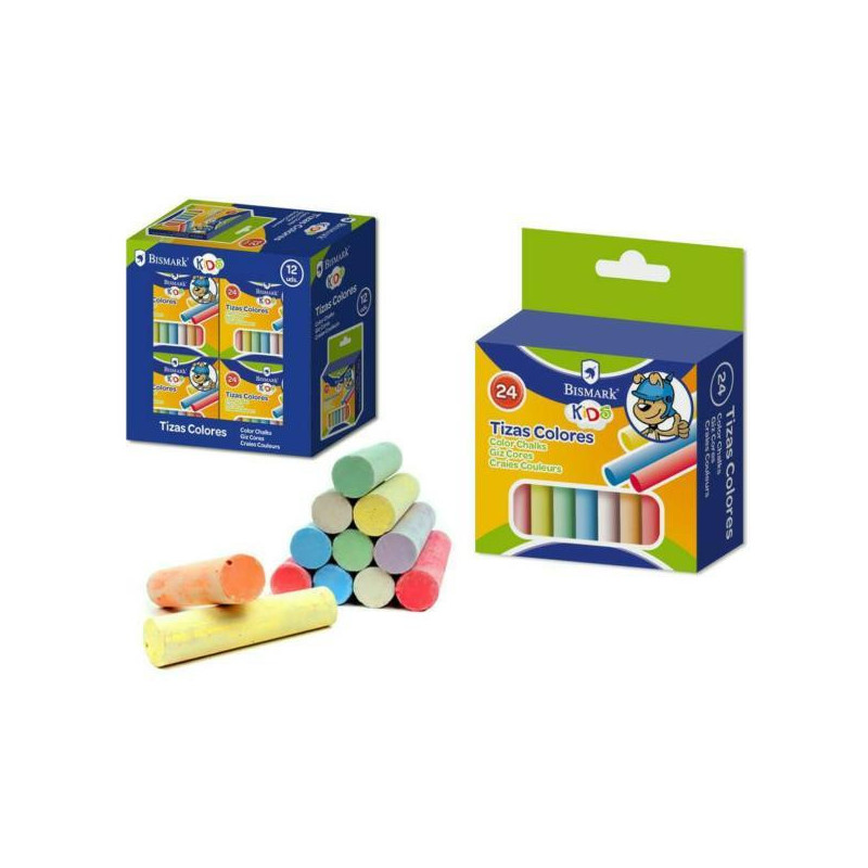 Tizas de Colores en Caja de 24 Unidades