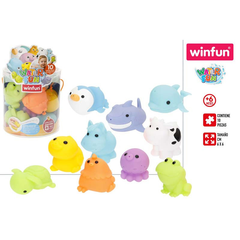 Winfun- Set 10 Animales Baño Bebé Granja Y Océano