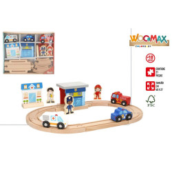 Circuito Madera 3 Vehiculos Woomax