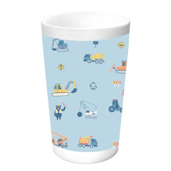 Platos, Cubiertos y Vaso safta Preescolar Gruas