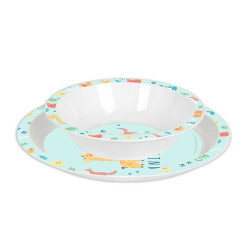 Platos, Cubiertos y Vaso safta Preescolar Pandi