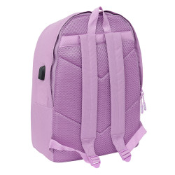 Mochila Doble Para Portatil 15,6 +usb Munich Basicos Lila 31x44x18cm