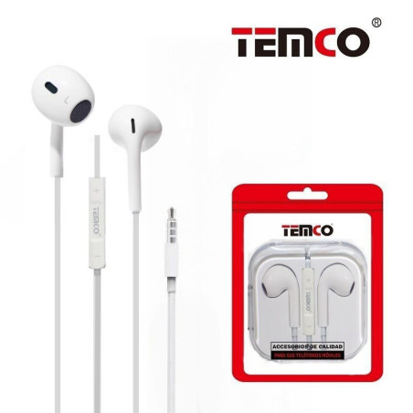Auriculares Cable Blanco Temco