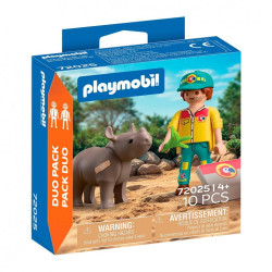 Playmobil Duo Pack Cuidador de Rinocerontes 72025