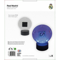 Reloj Metacrilato con Luz Led Multicolor Real Madrid