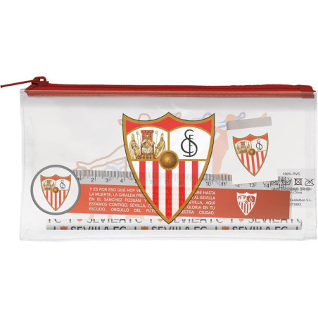 Estuche Portatodo Transparente Con Material Sevilla Fútbol Club