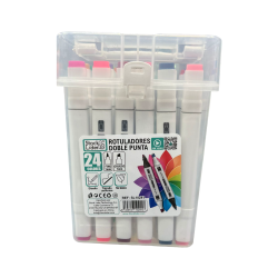 Rotuladores doble punta 24pcs