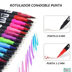 Rotuladores lettering doble punta 12