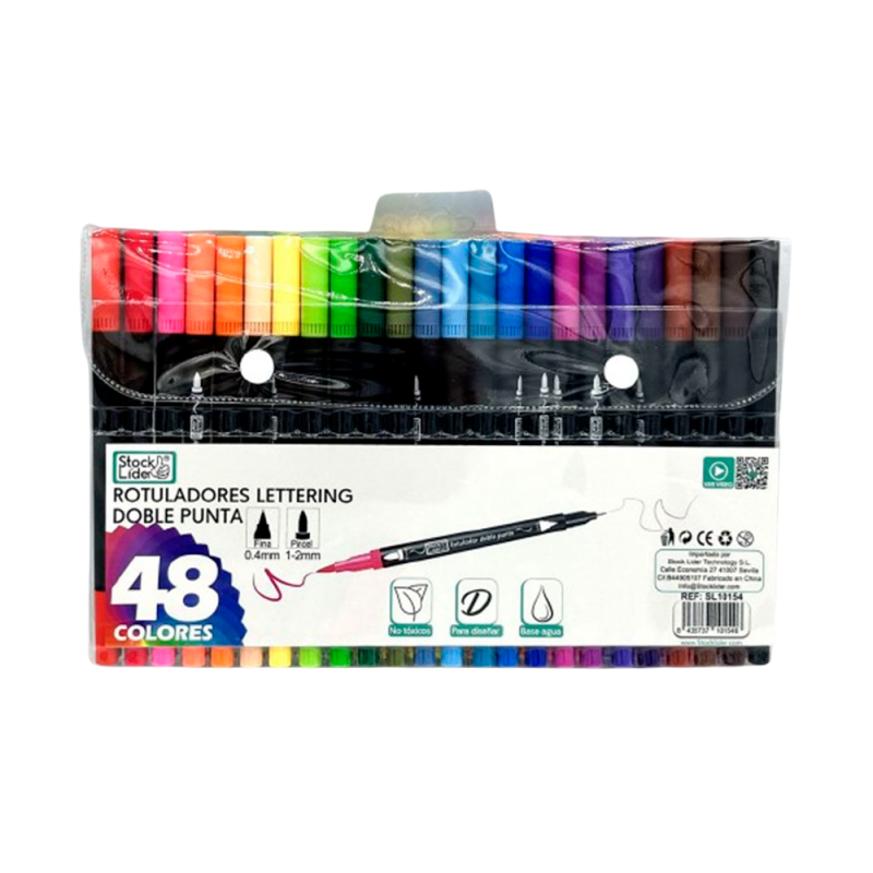 Rotuladores lettering doble punta 48