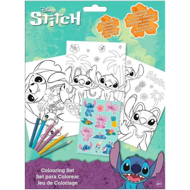 Set de Colorear con Pegatinas Stitch