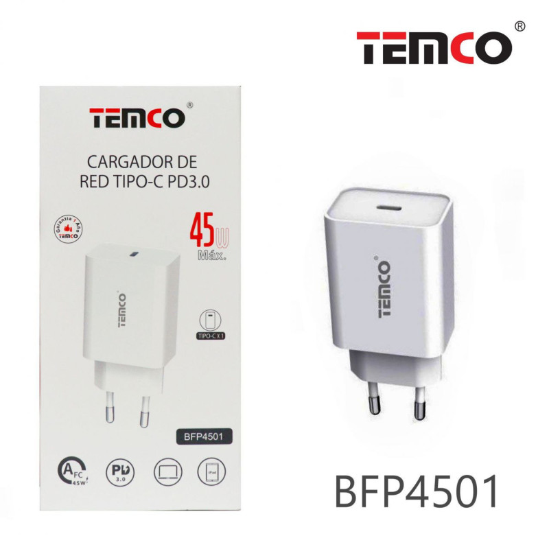 Cargador de Red Tipo C 45W Blanco