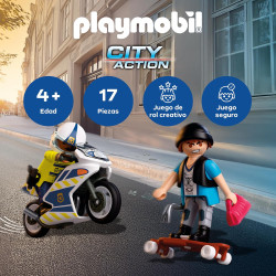 Persecución en Moto Playmobil 72079