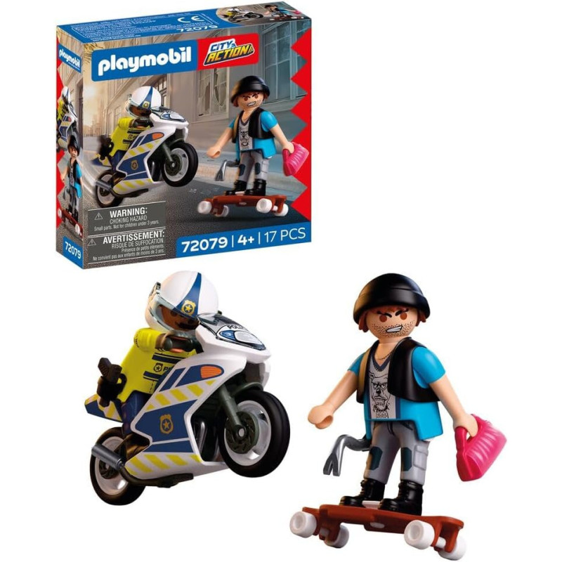 Persecución en Moto Playmobil 72079