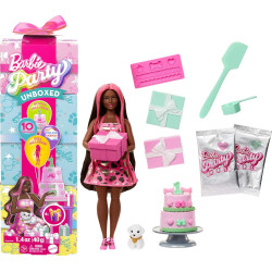 Barbie Party Unboxed Serie Cumpleaños de Mascotas Corazones Brillantes - Rosa