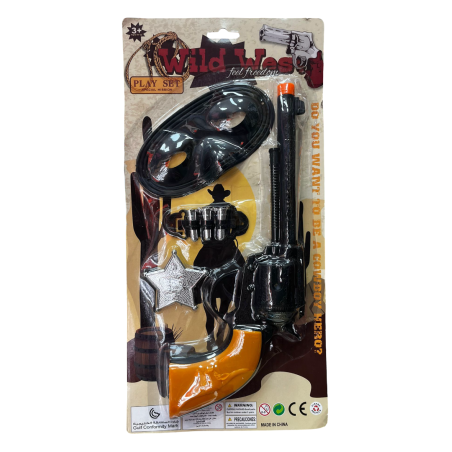 Blister Revolver Oeste con Accesorios