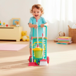 Carrito de Limpieza Verde con Accesorios
