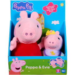 Peppa Pig con bebé - Pack de Dos Peluches