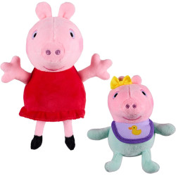 Peppa Pig con bebé - Pack de Dos Peluches