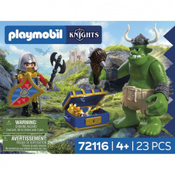 Playmobil Knights Troll con Tesoro de Caballero León 72116