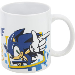 Taza Ceramica Sonic Game On Wh En Caja Regalo 325 Ml