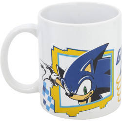 Taza Ceramica Sonic Game On Wh En Caja Regalo 325 Ml